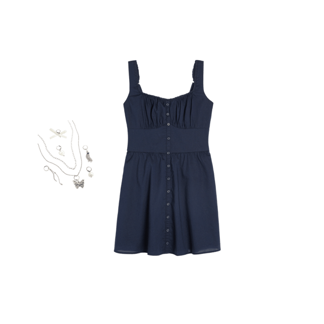 Button-Front Mini Dress