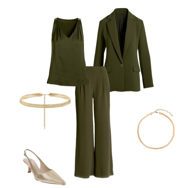 Malibu Wide Leg Effortless Drape Trouser Pant Olive