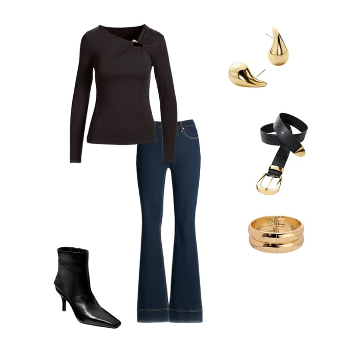 Hardware Long Sleeve Knit Top Chocolate Torte