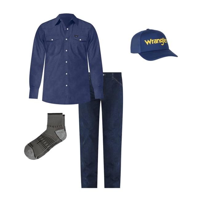 Cowboy Cut® Work Western Rigid Denim Long Sleeve Shirt in Rigid Indigo