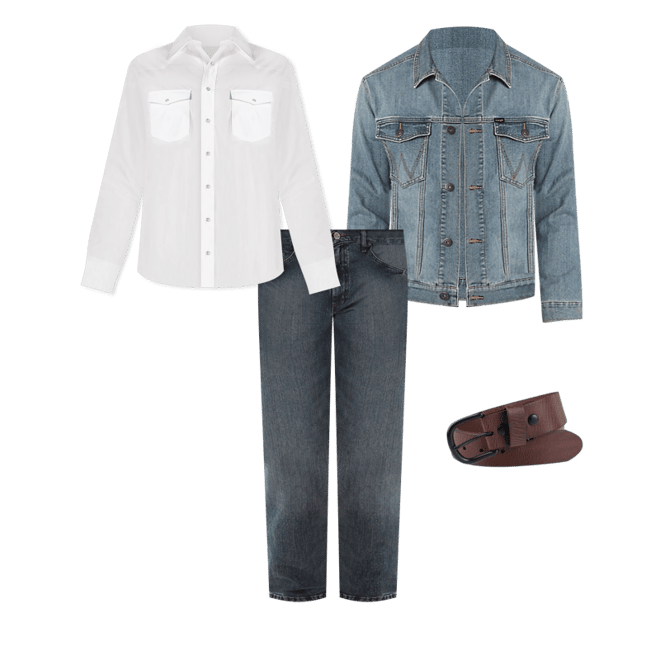 Chemise Homme Wrangler Western Pearl Snap - Manches Longues Rayée Argent - Taille M