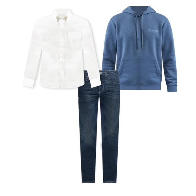 Wrangler® George Strait™ Button Down Shirt in Vanilla