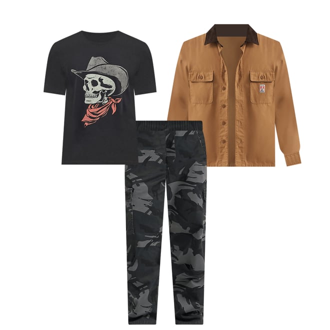 Men's Skull Rider Graphic T-Shirt in Jet Black