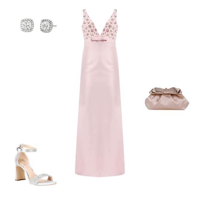 Mac Duggal ★【パーティー ドレス】Double V-Neck A-Line Gown Mac Duggal Floral Embroidered Mesh Overlay V-Neck Illusion