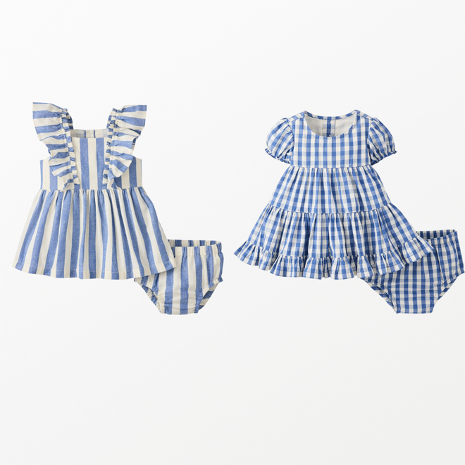 Baby Poplin Tiered Dress & Bloomers Set | Hanna Andersson