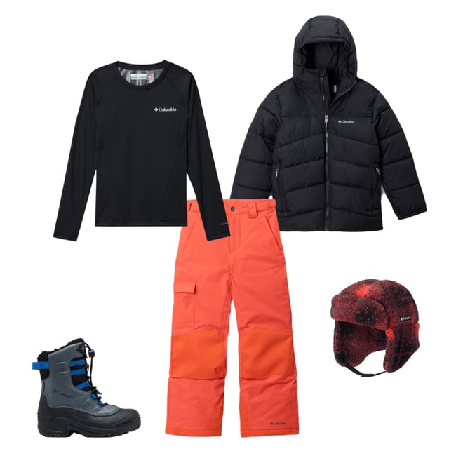 Columbia OMNI-HEAT 子ども用ウェアセット xs Kids' Baselayer Warm Absorbent Midweight Crew 2 | Columbia