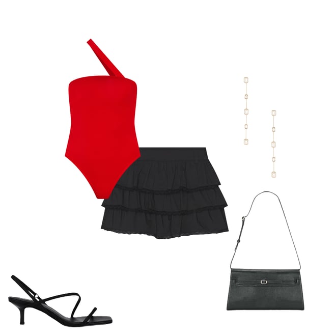 2nd bundle featuring 4 items which compliment Rony Asymmetrical Bodysuit