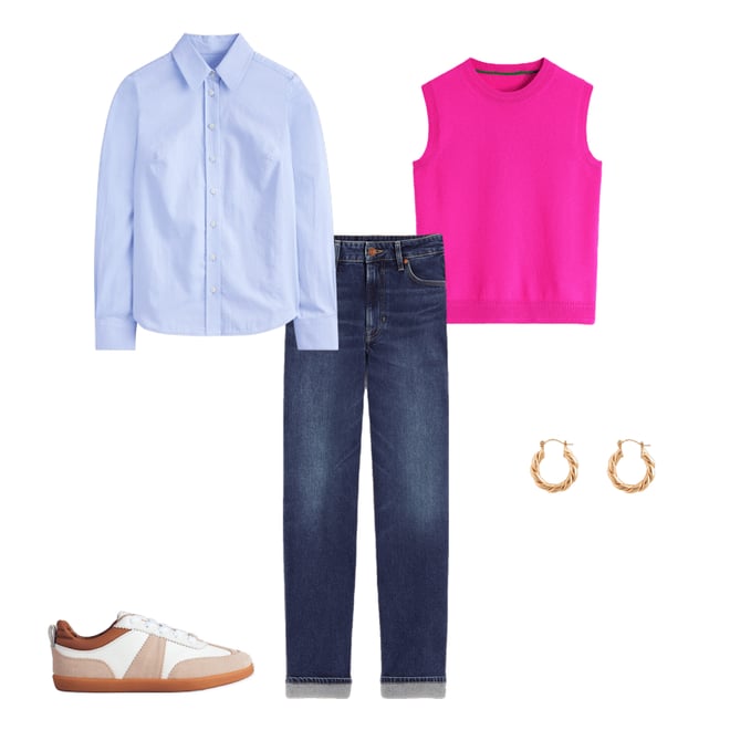 3rd bundle featuring 4 items which compliment Sienna Cotton Shirt-Blue Oxford
