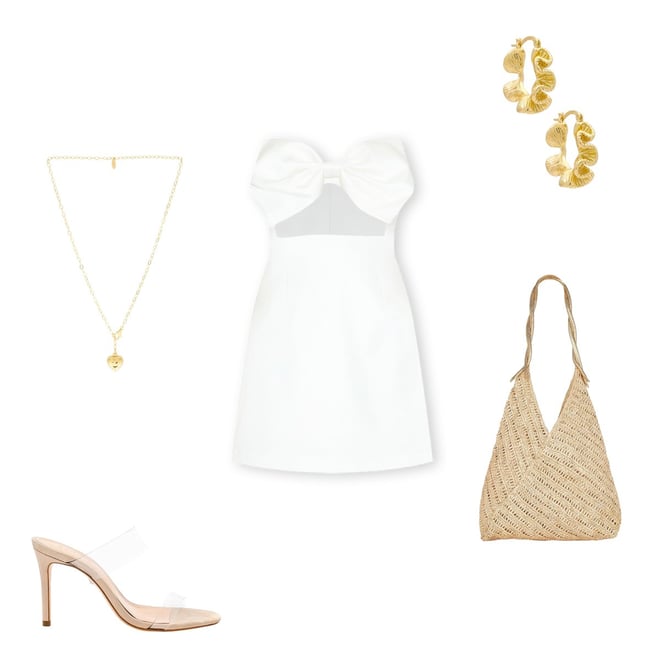 florabella Panama Lux Bag in Natural & Gold | REVOLVE