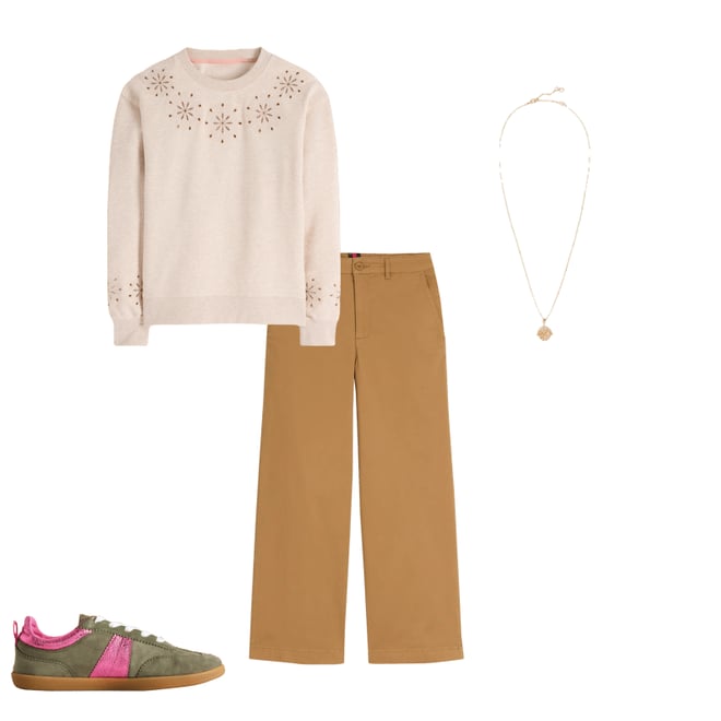 5th bundle featuring 3 items which compliment Barnsbury Crop Chino Pants-Hazelnut Brown