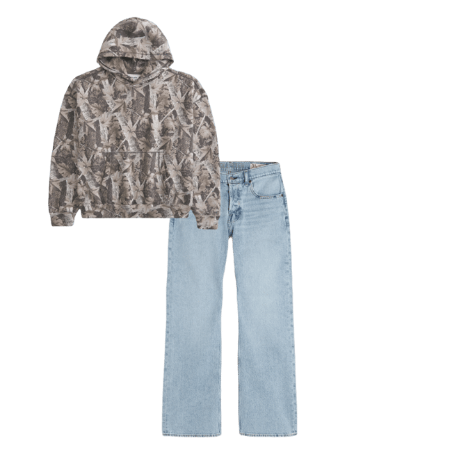 Baggy Cinch Camo Hoodie