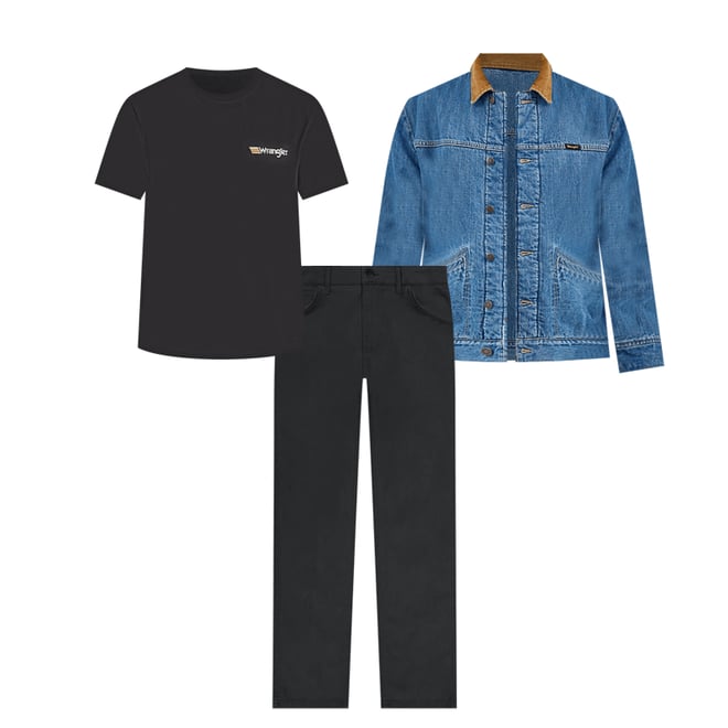 Men's Wrangler® Straight Yoke Sherpa Lined Denim Jacket in Antique Indigo