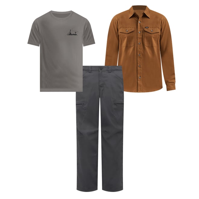 Men's All Terrain Cargo Fleece Lined Pant in Grey Pinstripe