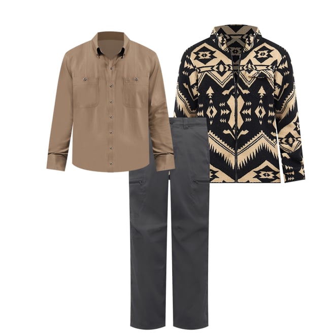 Men's Lightweight Full Zip Sherpa Jacket in Caviar