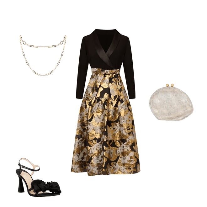 ワンピース Bloom-Sleeve Jacquard Dress Her lip to ワンピース Bloom-Sleeve Jacquard Dress : ZOZOTOWN