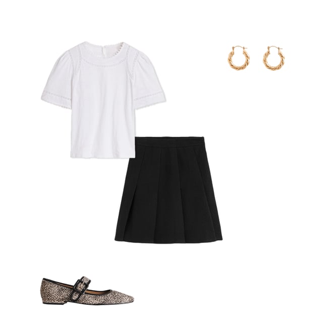 5th bundle featuring 3 items which compliment Mila Lace Trim Top-White