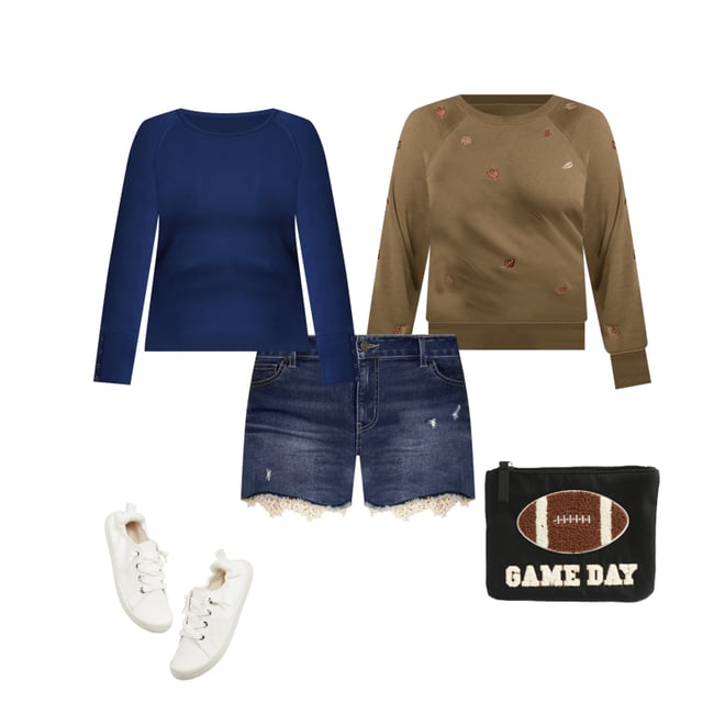 Plus Size Embroidered Falling Leaves Relaxed Fit Sweatshirt