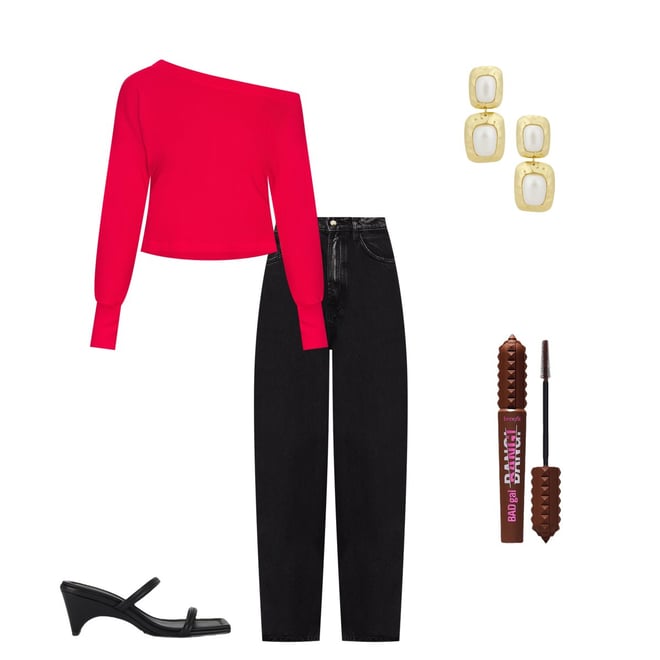 Bobi Off The Shoulder Top in Red Hot | REVOLVE