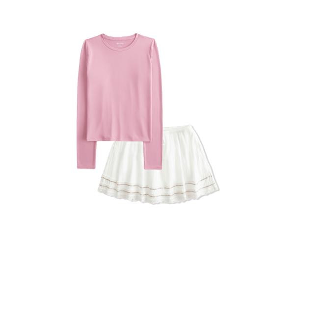 Seamless Fabric Long-Sleeve Crew Top