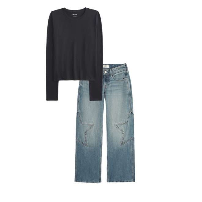 Seamless Fabric Long-Sleeve Crew Top