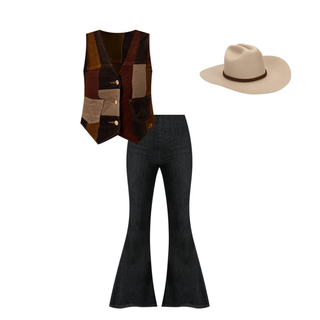 Wrangler x Lainey Wilson Patchwork Vest in Corduroy