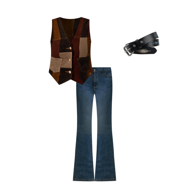 Wrangler x Lainey Wilson Patchwork Vest in Corduroy