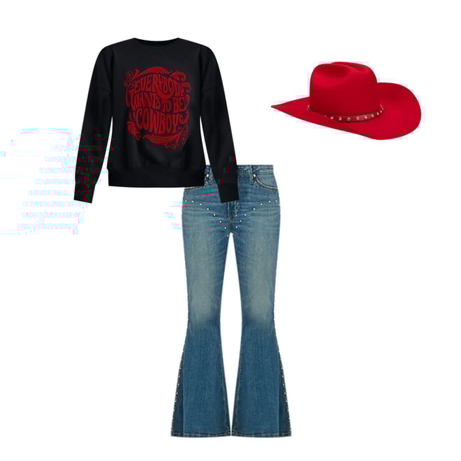 Wrangler x Lainey Wilson Bejeweled Bell Bottoms in Rock Wash