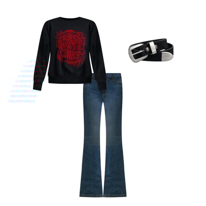 Wrangler x Lainey Wilson Cowboy Crewneck Pullover in Cowboy Graphic