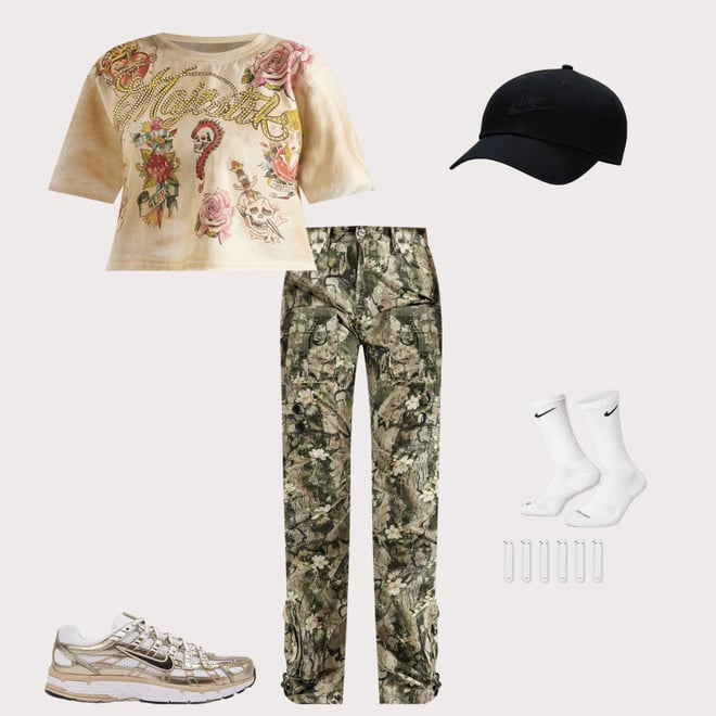 Majestik Allover-Print Cropped Tee