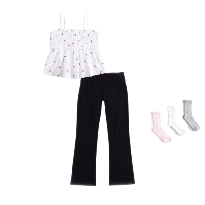 foldover mini-flare leggings