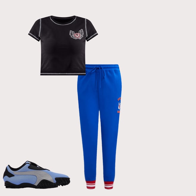 True Religion Contrast-Stitch Wing Baby Tee