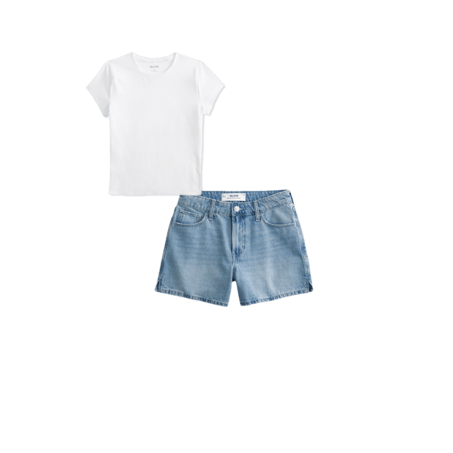 High-Rise Light Wash Relaxed Denim Shorts 5"