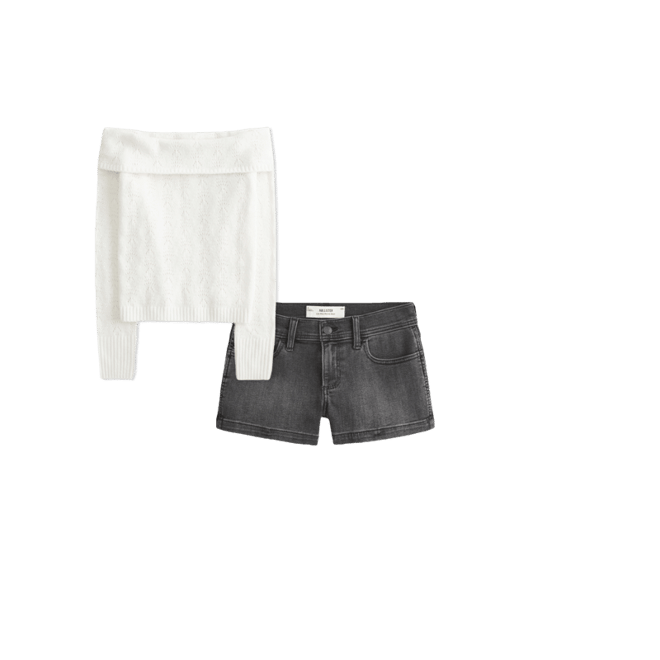 Washed Black Denim Shortie Shorts