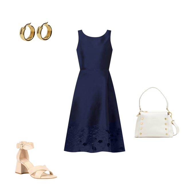 knee length dresses for ladies Ivory Sleeveless Mikado Fit And Flare Midi Dress With V-Back