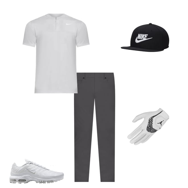 ナイキ　ゴルフ　Dri-FIT Victory Blade ポロ　M Nike Men's Dri-fit Victory Blade Polo Light Grey | White