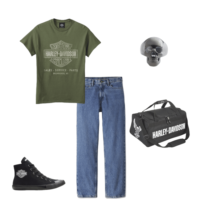 Eagle Logo Duffel in Black/White | Harley-Davidson USA