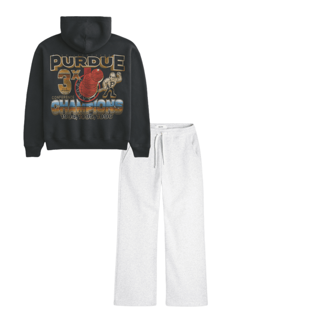Boxy Purdue University Graphic Hoodie