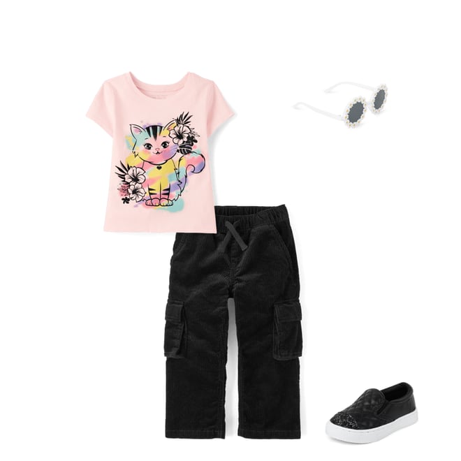 2nd bundle featuring 3 items which compliment Baby And Toddler Girls Cat Graphic Tee