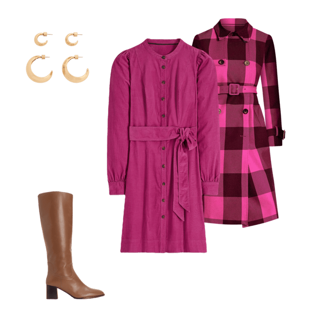 bre cord short dress Boden Bre Belted Corduroy Shirtdress in Rich Magenta at Nordstrom, Size 10