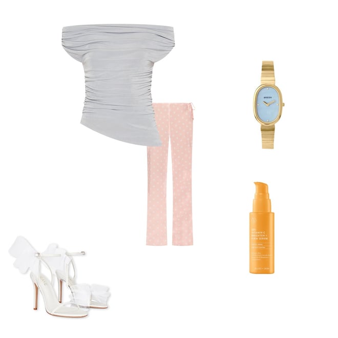 Bananhot Toya Pants in Peach Polka | REVOLVE