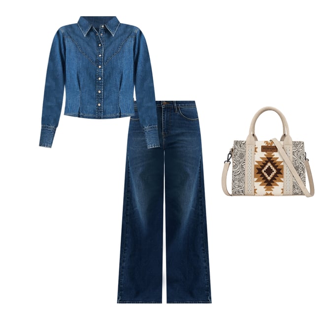 Women's High Rise Wide Leg Jean in Clover