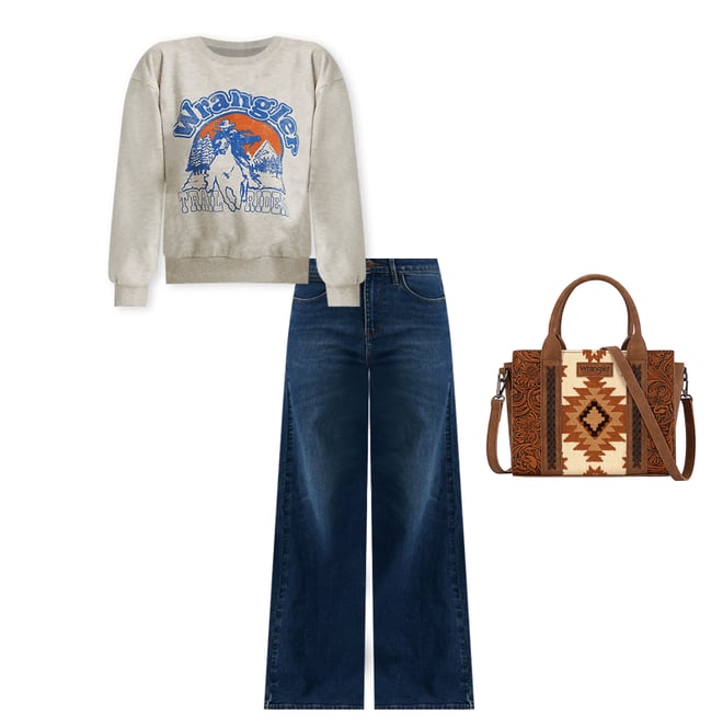 Women's High Rise Wide Leg Jean in Clover