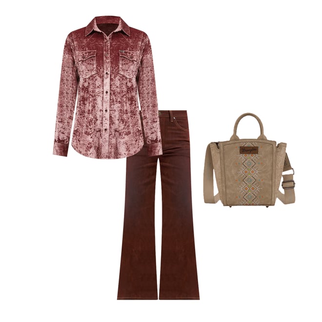 Women's Velvety Trousers in Cinnamon Chill