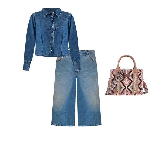 Women's Denim Culotte in Shimmerstone