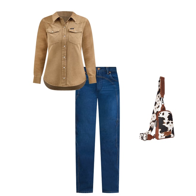 Women's Wrangler Colorwash Slim Western Snap Shirt in Brown