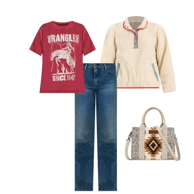 Women's Wrangler Retro® Half-Snap Sherpa Pullover in White