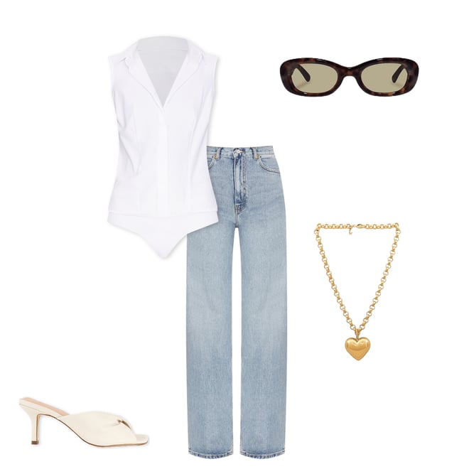 3rd bundle featuring 4 items which compliment Classic Sleeveless Button Down Bodysuit