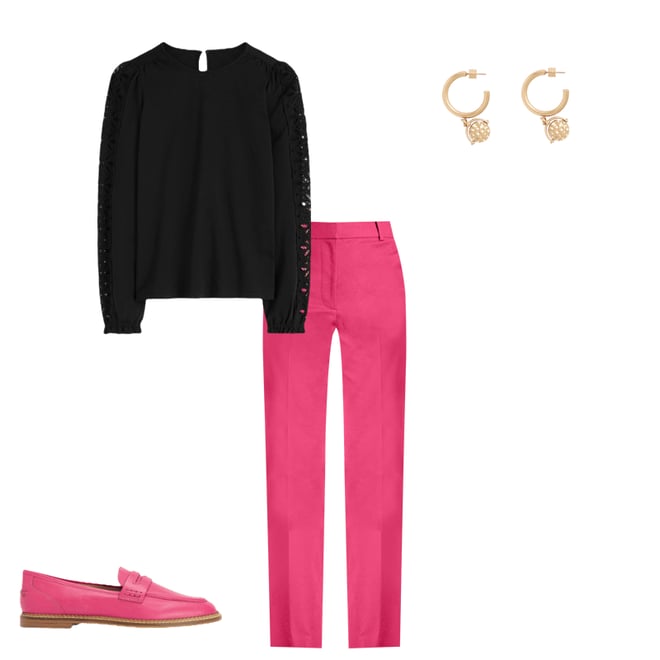 5th bundle featuring 3 items which compliment Canonbury 7/8 Pants-Bright Cherry