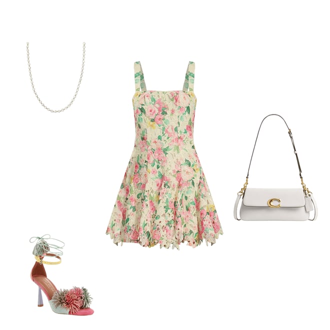 how to dress from the 2000s London Times T6672M - Knee-Length Eyelet Jersey A-Line Dress