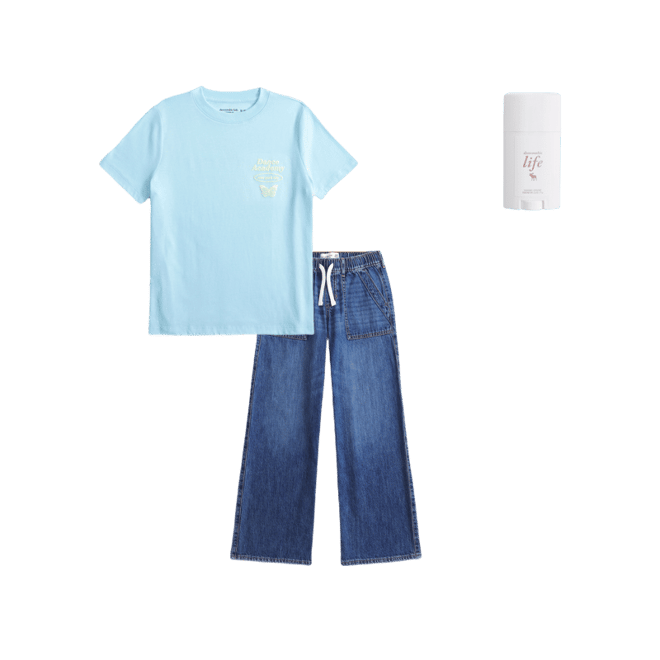 low rise baggy pull-on jeans